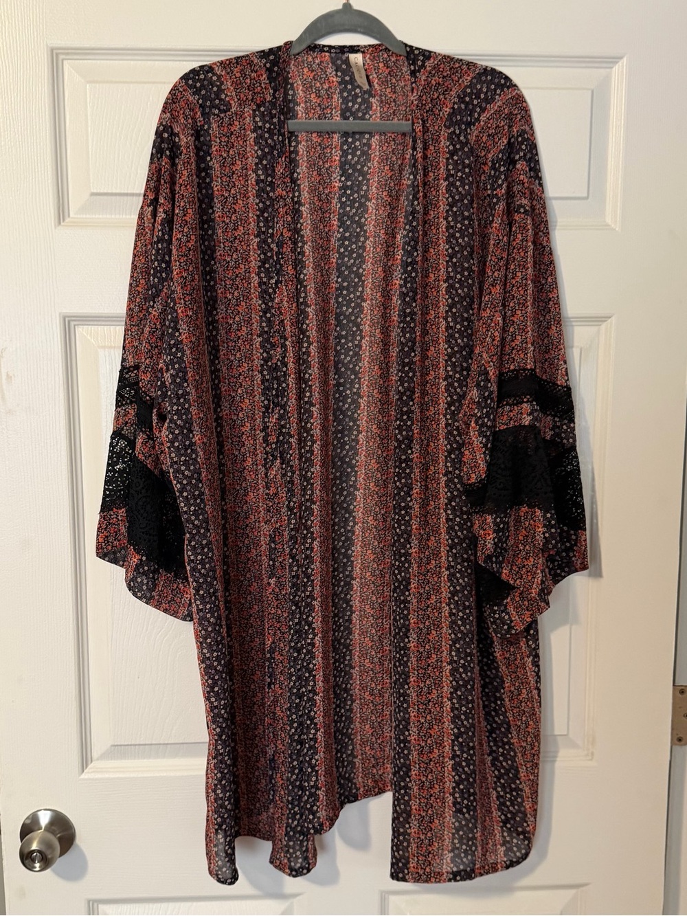 CACIQUE CREPE DE CHINE KIMONO KAFTAN CARDIGAN JACKET DUSTER ROBE 2X
